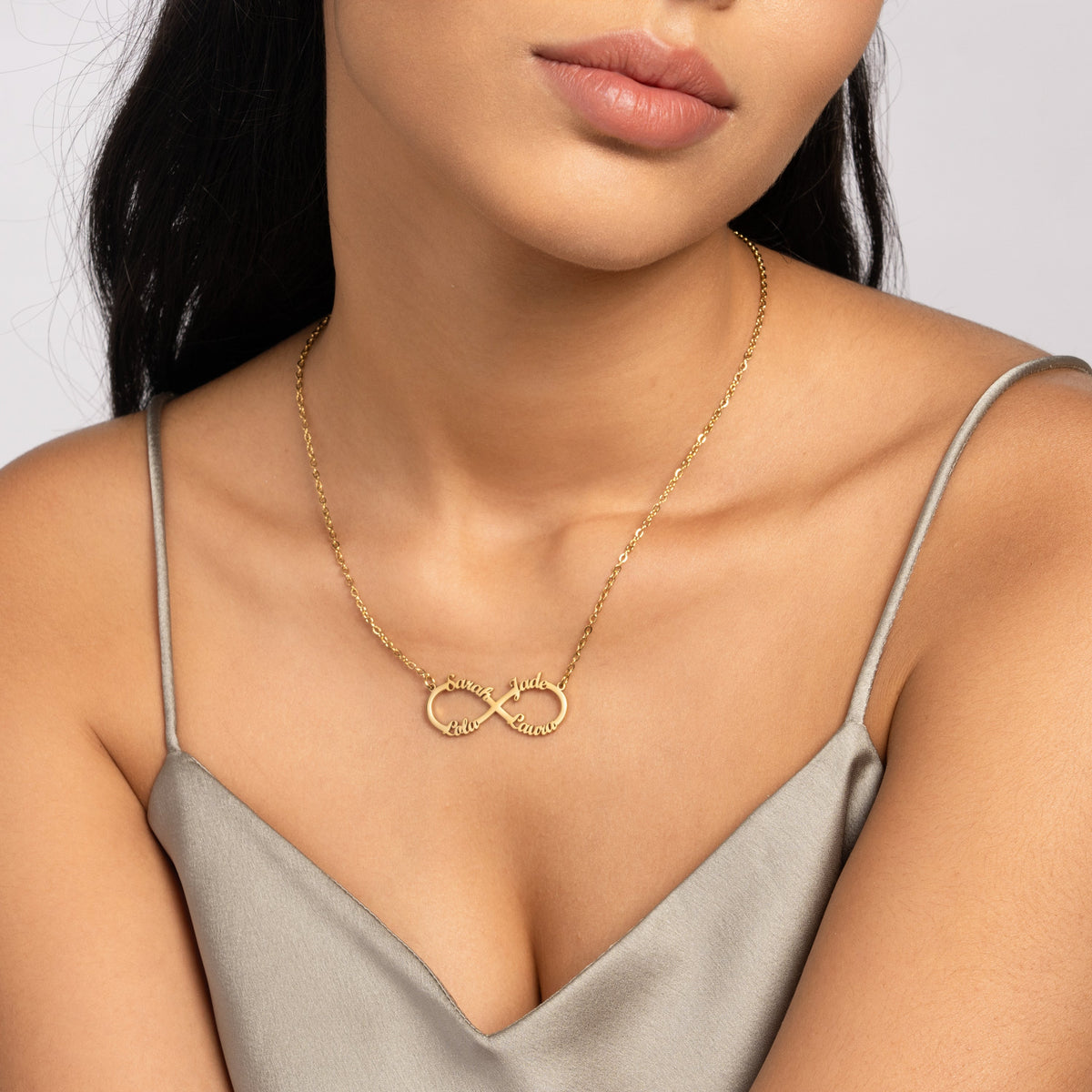 Custom 4 Names Infinity Sign Necklace My Little Necklace