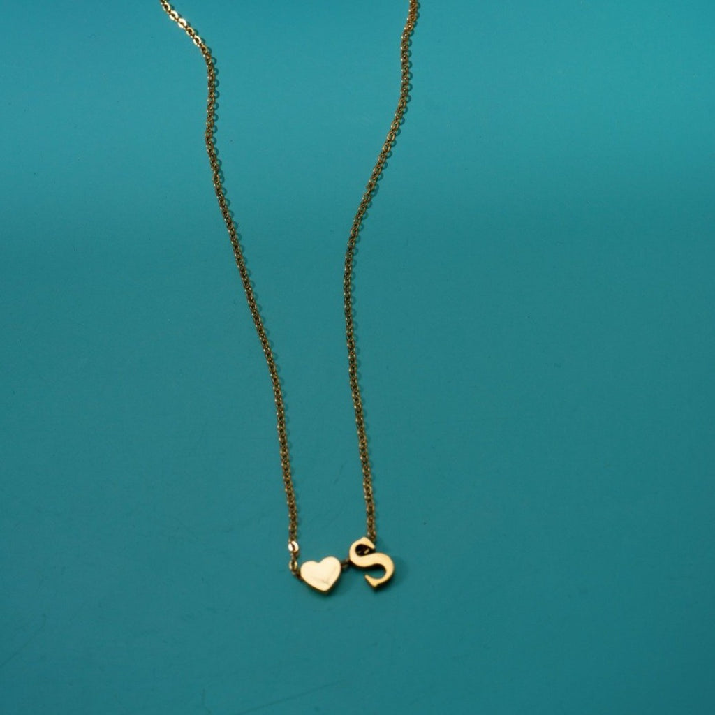 Initial Heart Pendant Necklace
