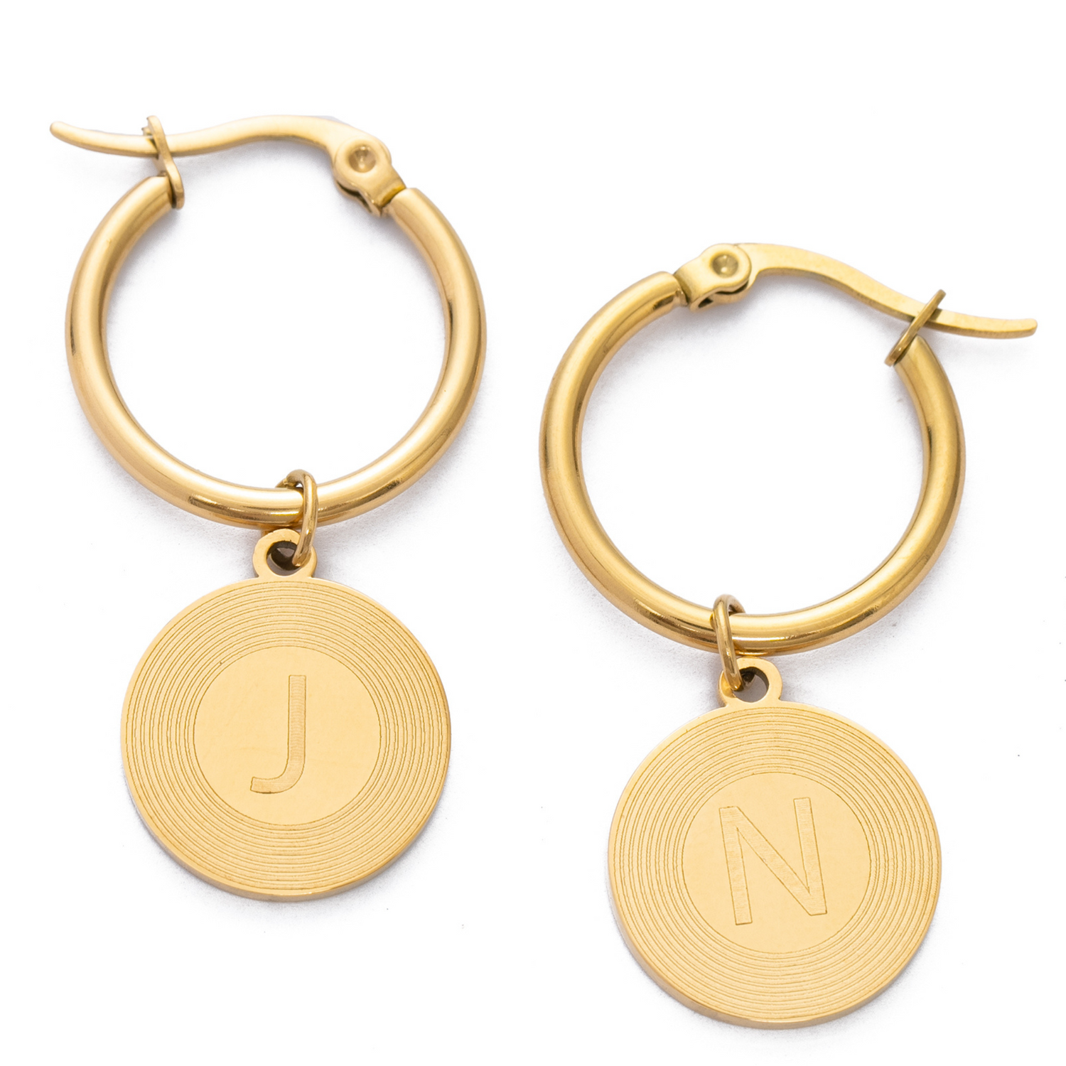 Pendientes con inicial Sunburst