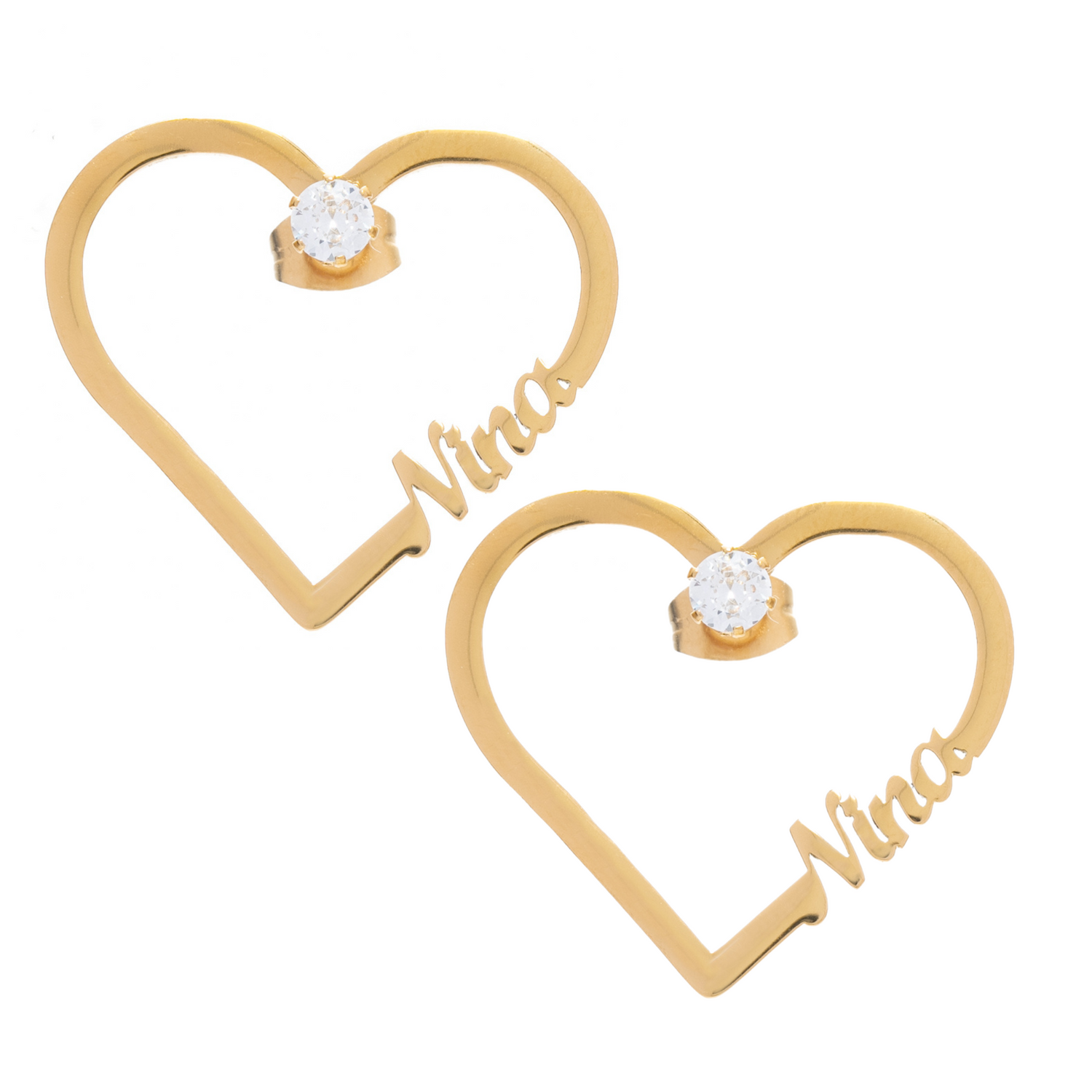 Pendientes de corazón y cristal