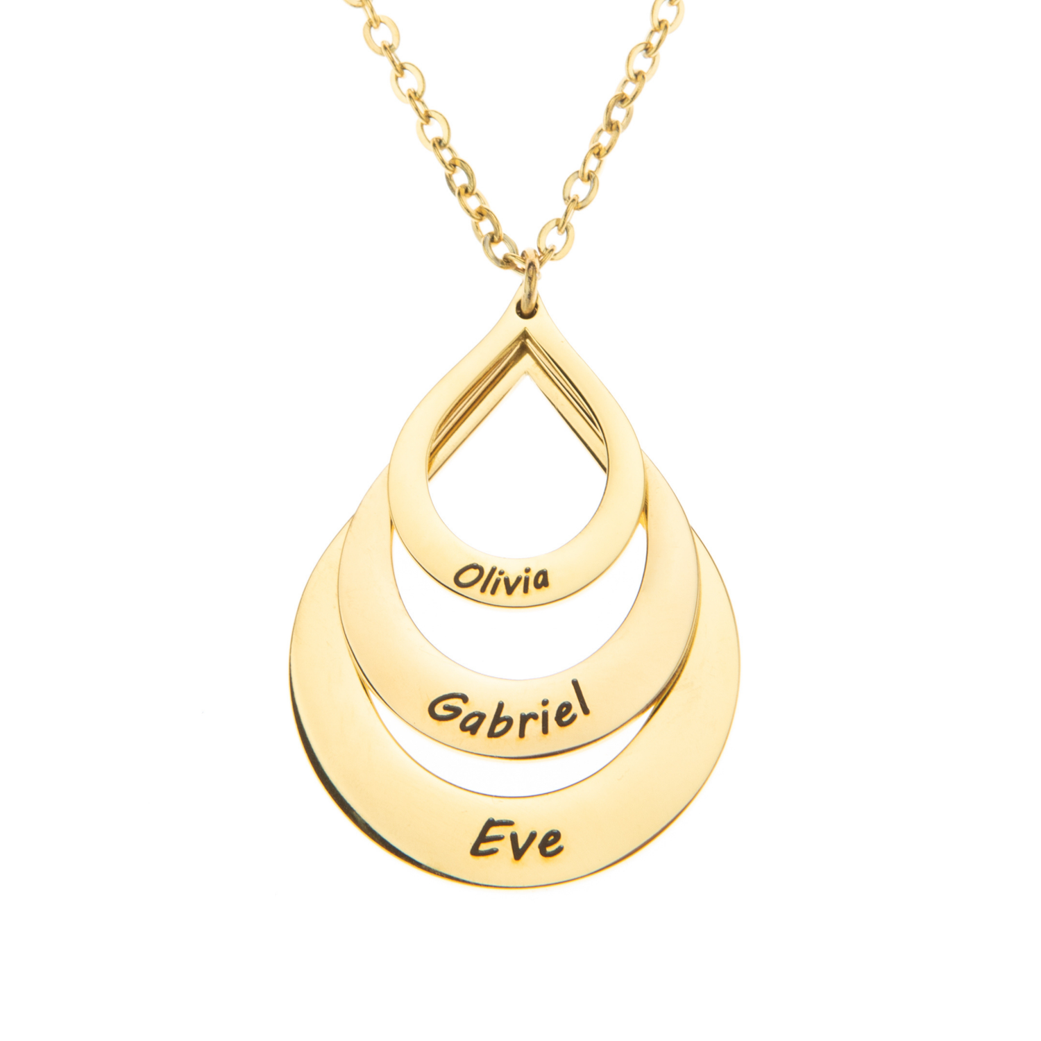 Personalized Teardrop Family Pendant Necklace