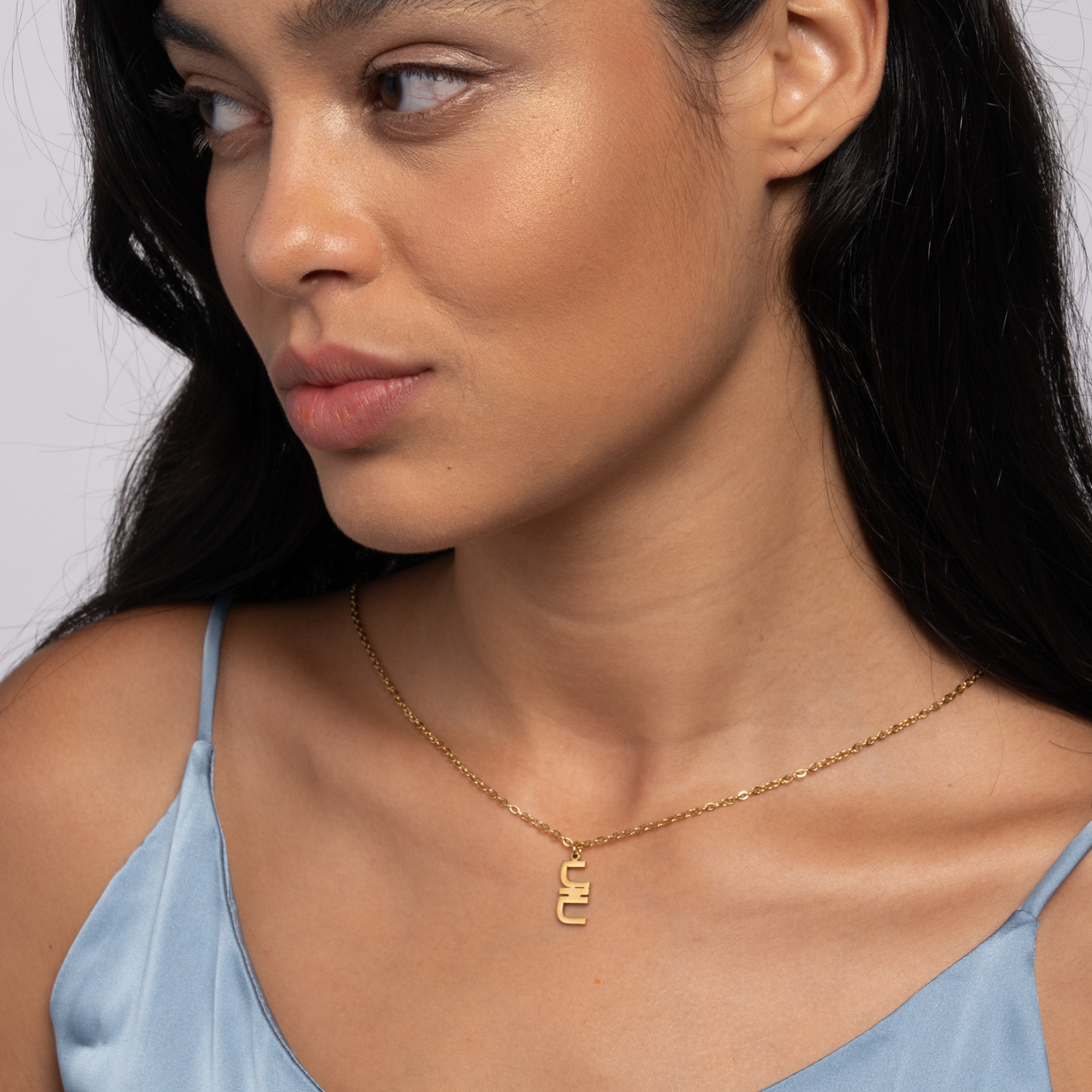 Hebrew Customizable Signature Necklace