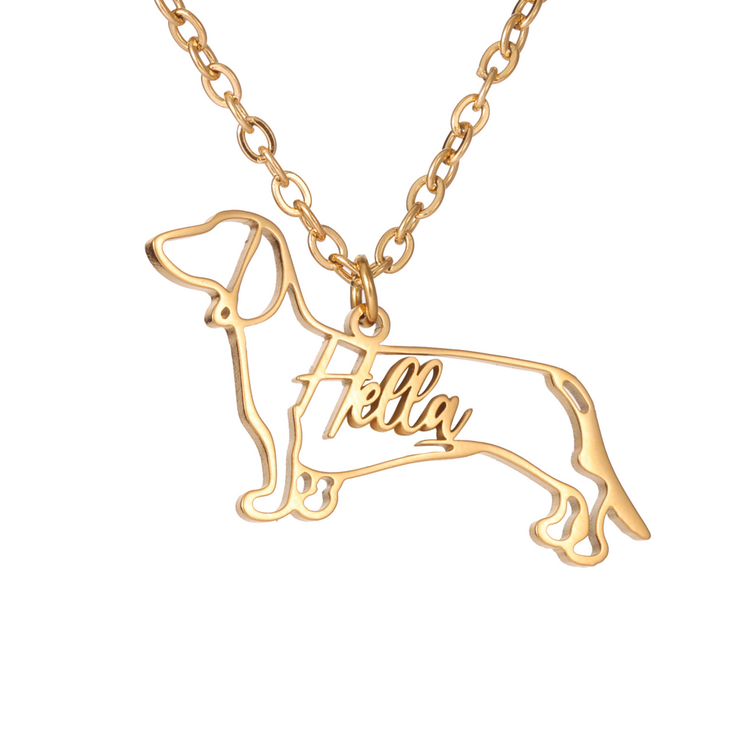 Collar personalizado con silueta de animal y nombre