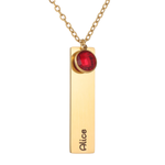 Name Bar & Birthstone Necklace