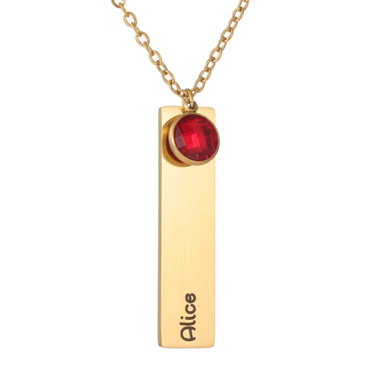 Name Bar & Birthstone Necklace