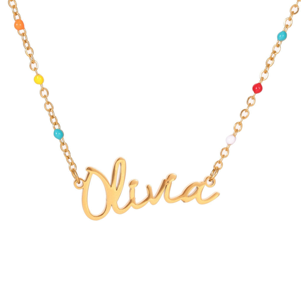 Boho Beaded Name Necklace