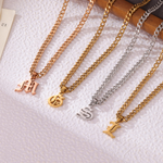 Gothic Letter Pendant Necklace