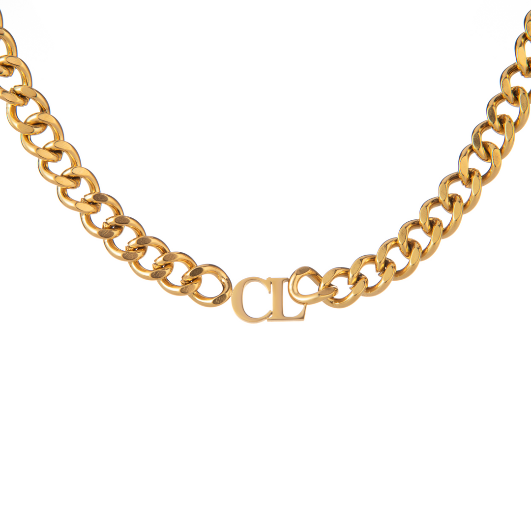 Personalized Curb Chain Necklace with Initials