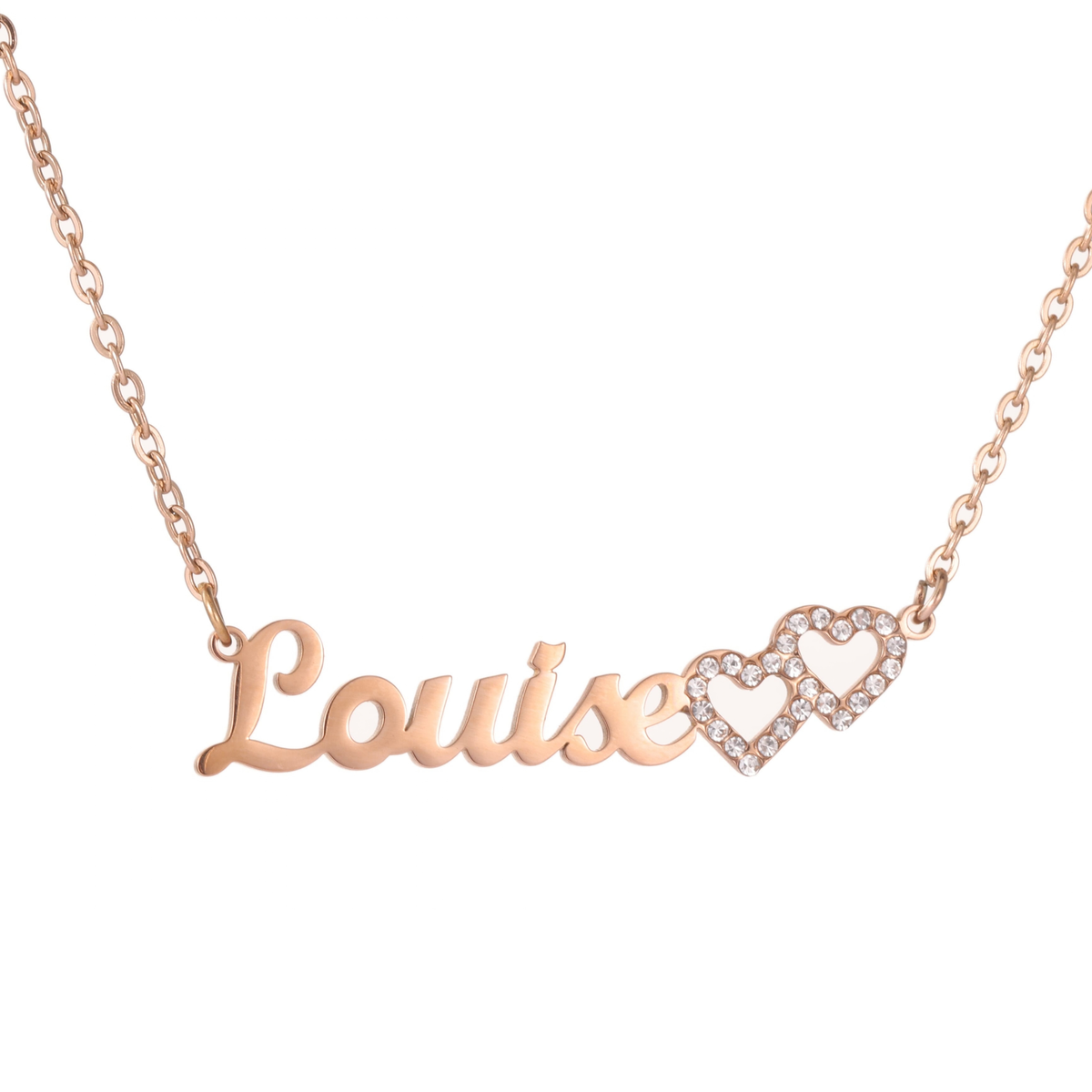 Kids Double Heart Name Necklace