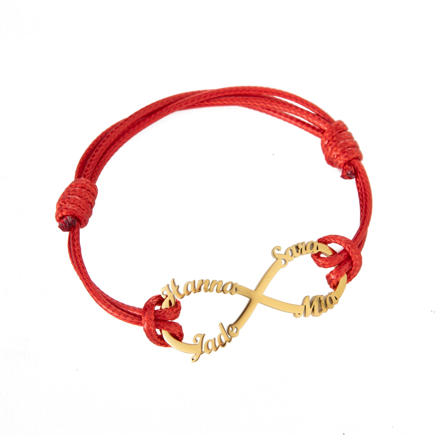 Pulsera de cordón infinito personalizada