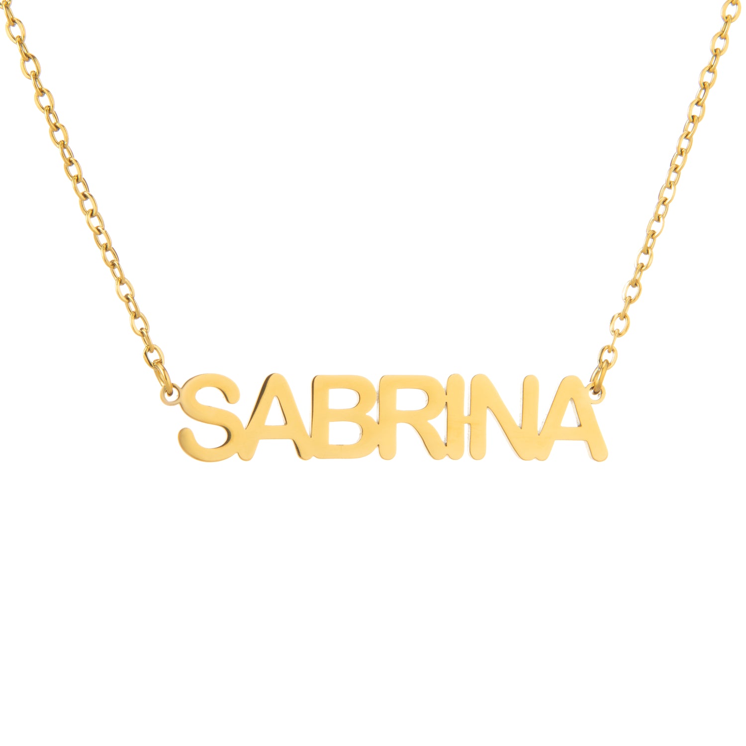 Collar con nombre en mayúsculas