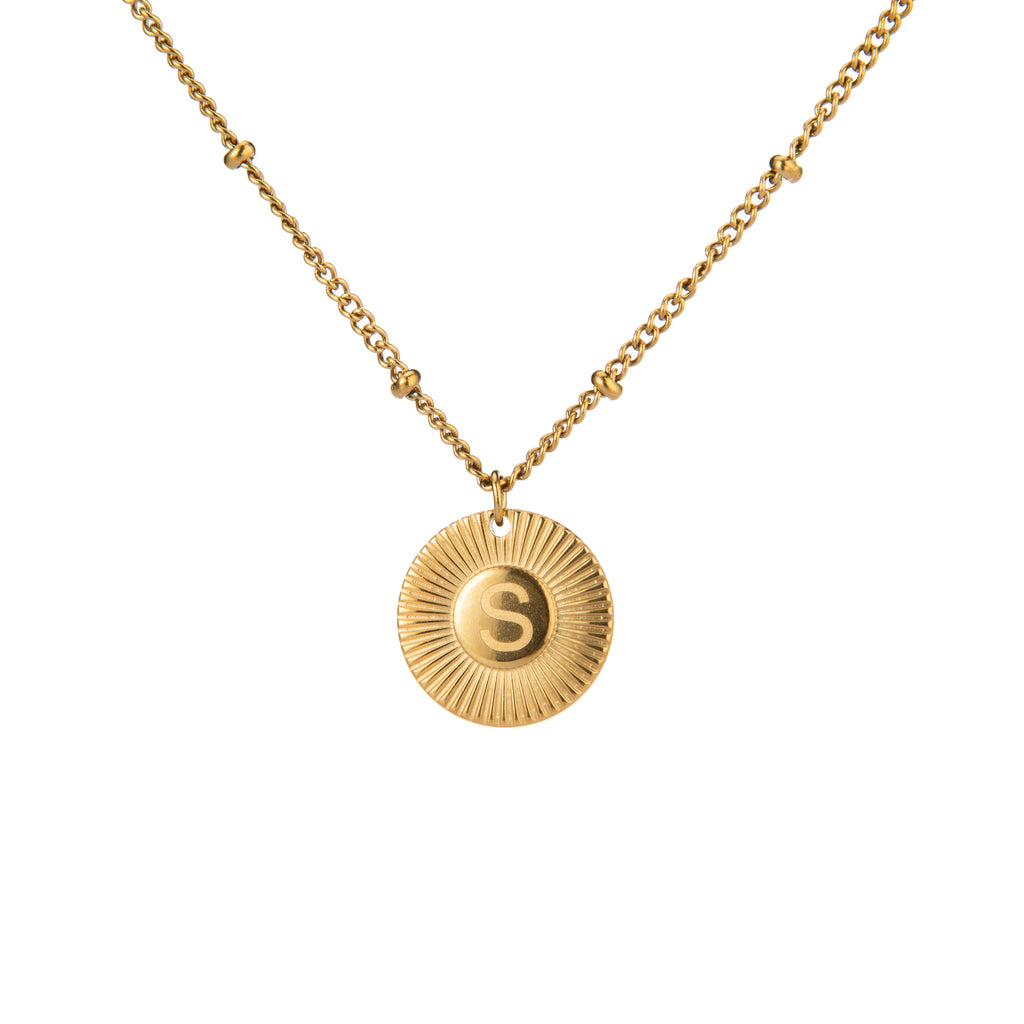 Sunshine Initial Pendant – Gold Personalized Necklace