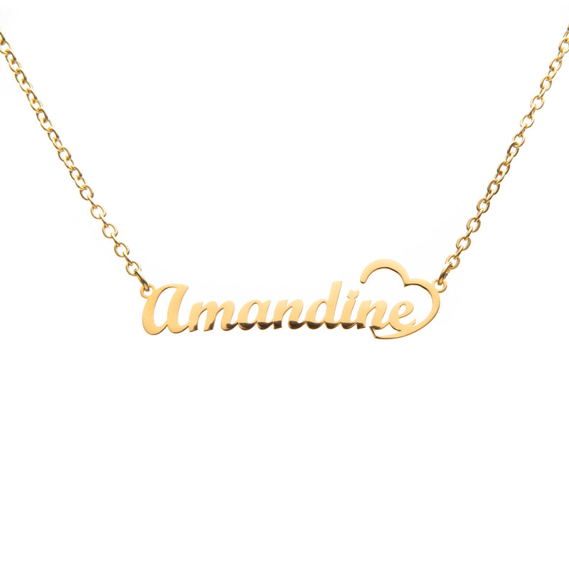 Chiseled Heart Name Necklace