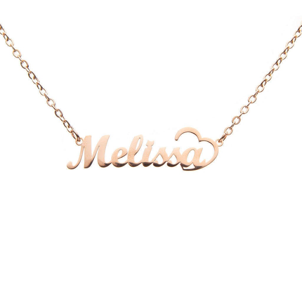 Chiseled Heart Name Necklace