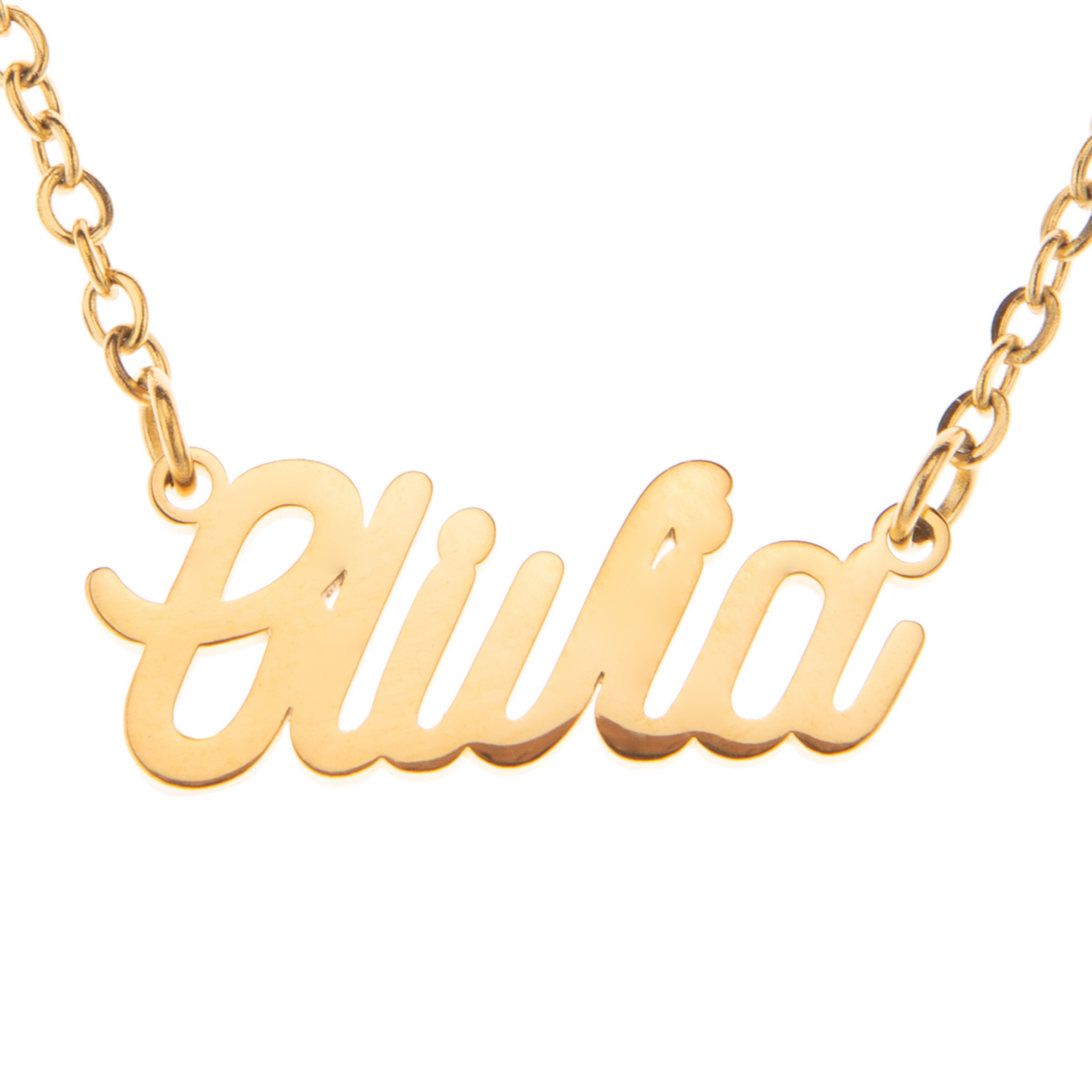 Thin Chain Script Name Necklace