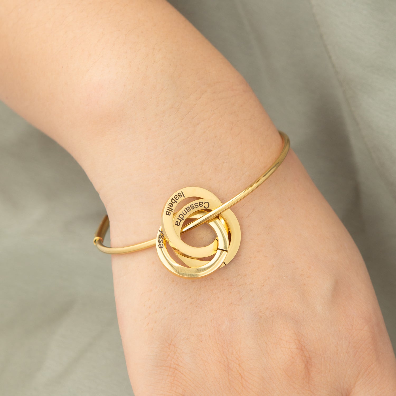 Personalized Russian Rings Bangle Bracelet