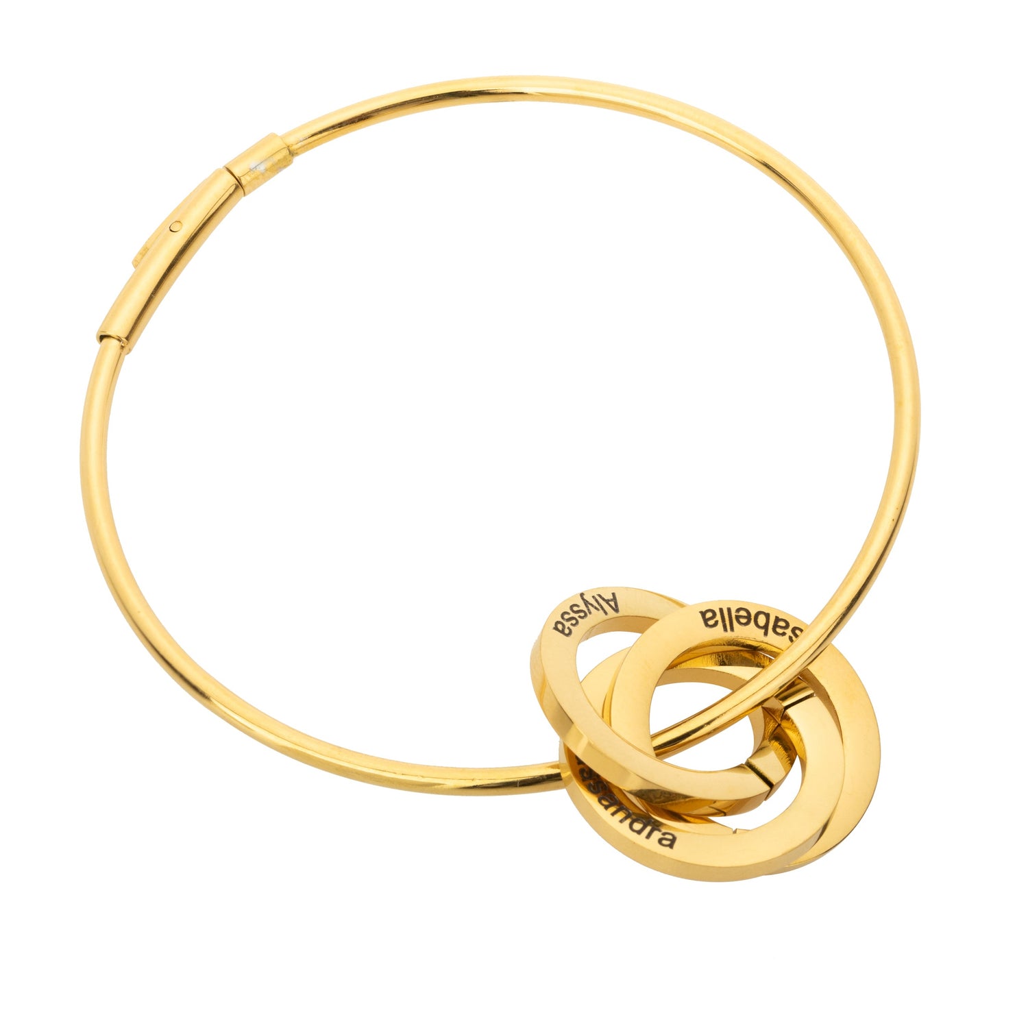 Personalized Russian Rings Bangle Bracelet