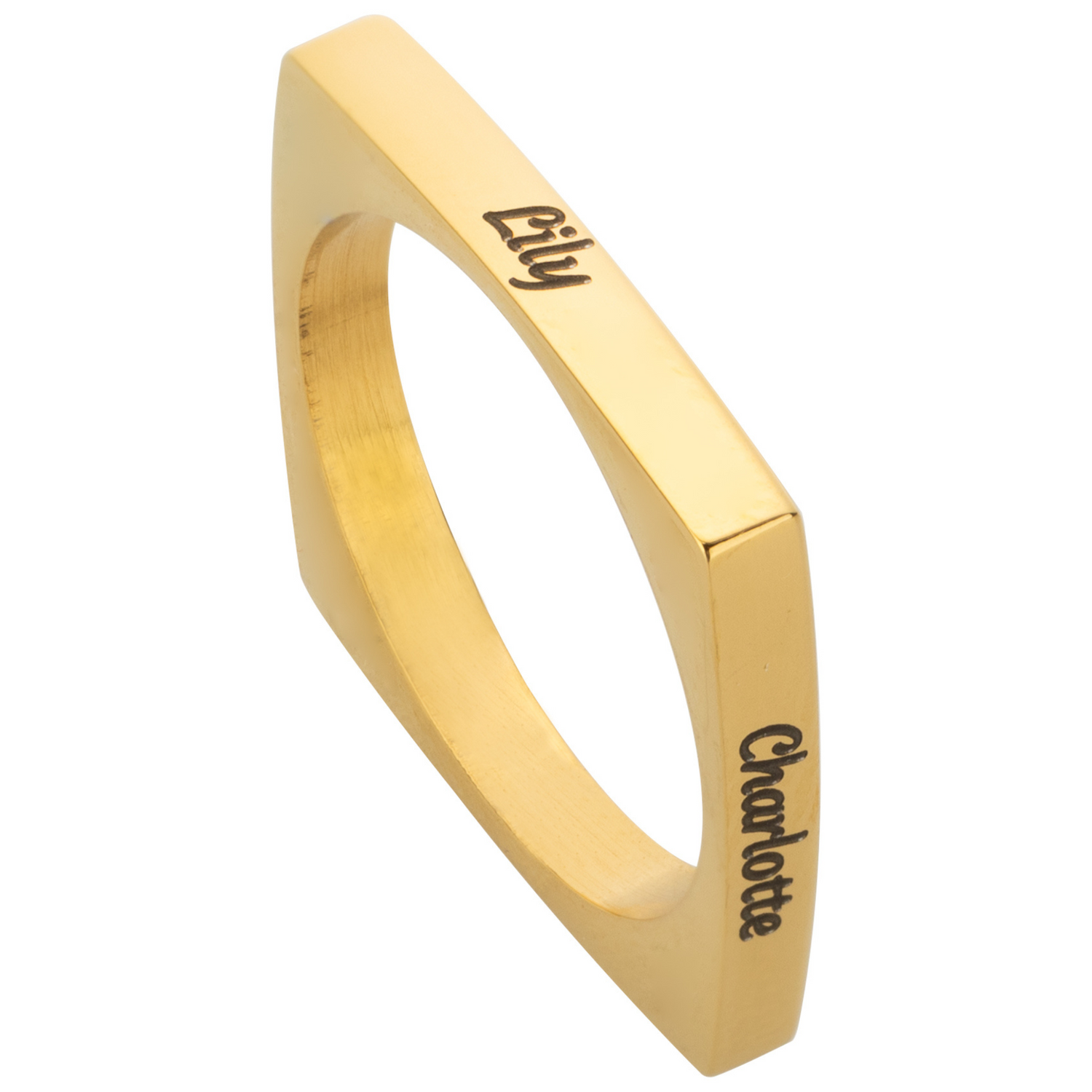 Personalized Square Ring with Up to 4 Names