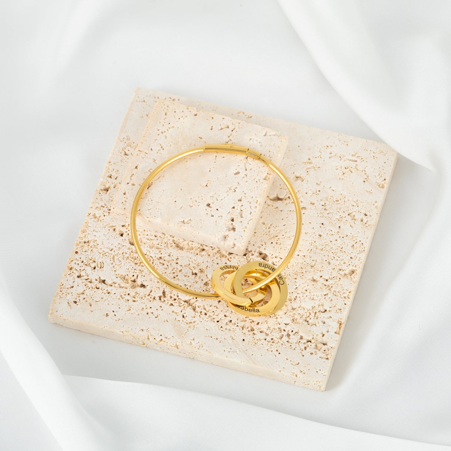 Personalized Russian Rings Bangle Bracelet