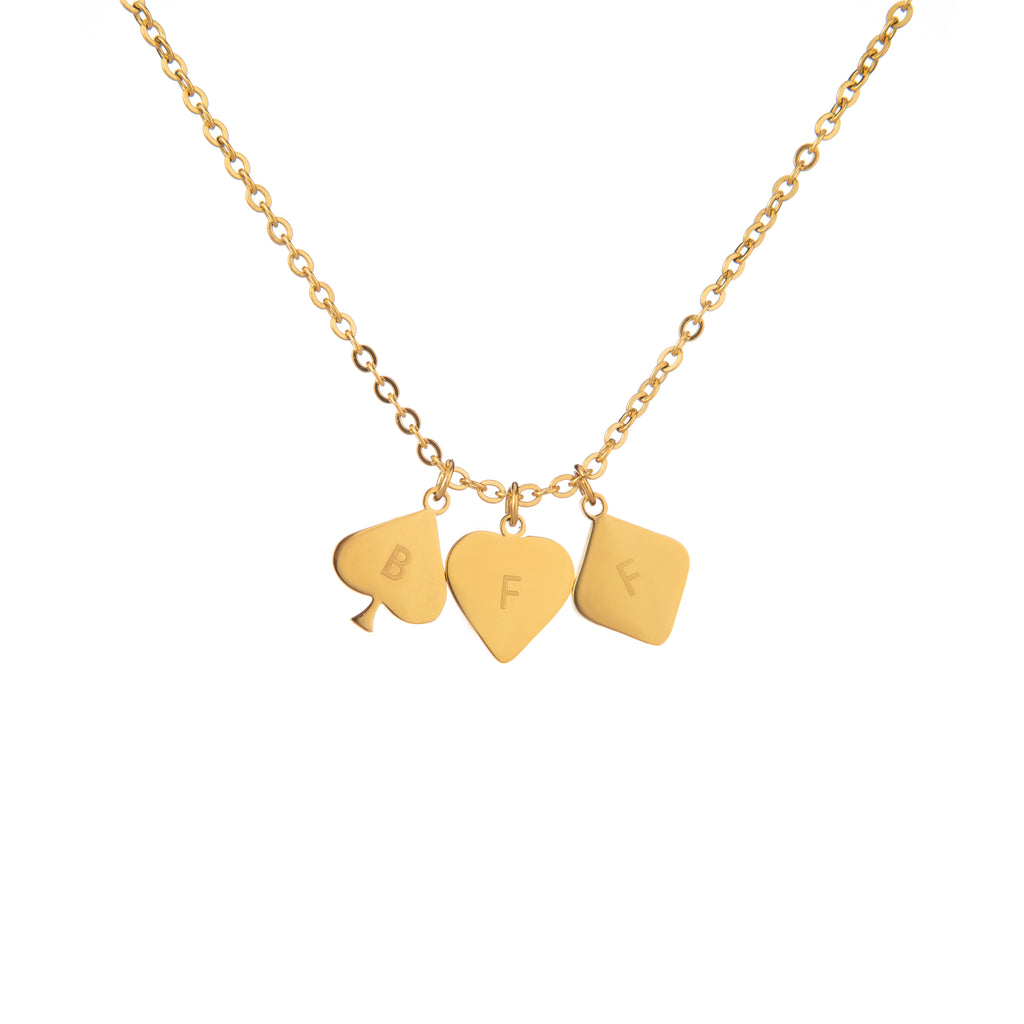 Personalized Playing Card Initial Pendant