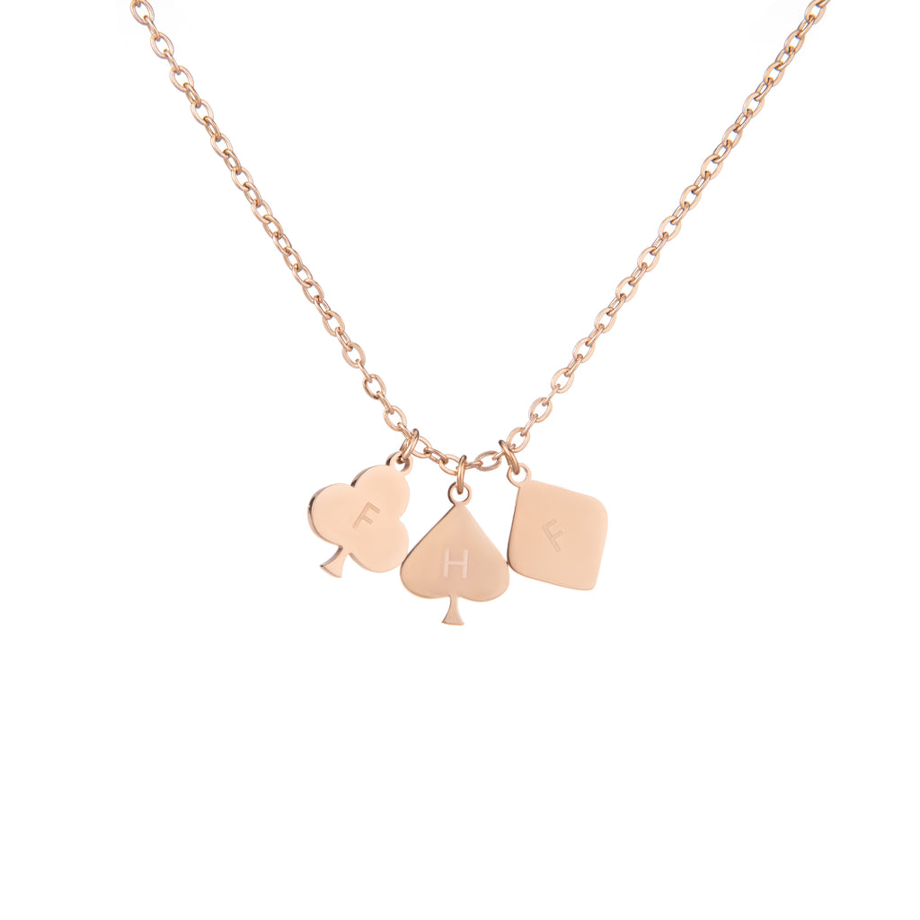 Personalized Playing Card Initial Pendant