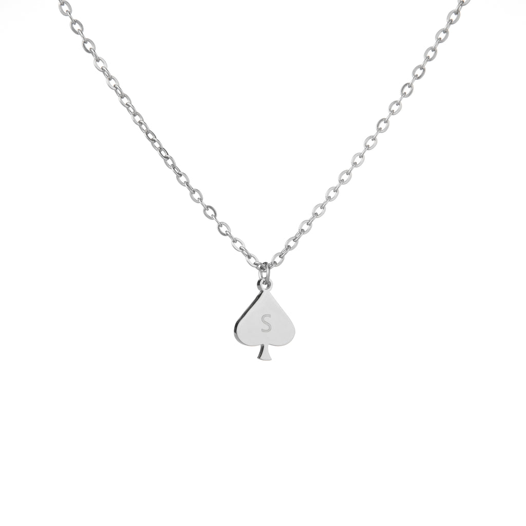 Personalized Playing Card Initial Pendant
