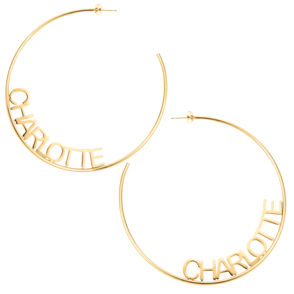 Personalized Open Hoop Earrings
