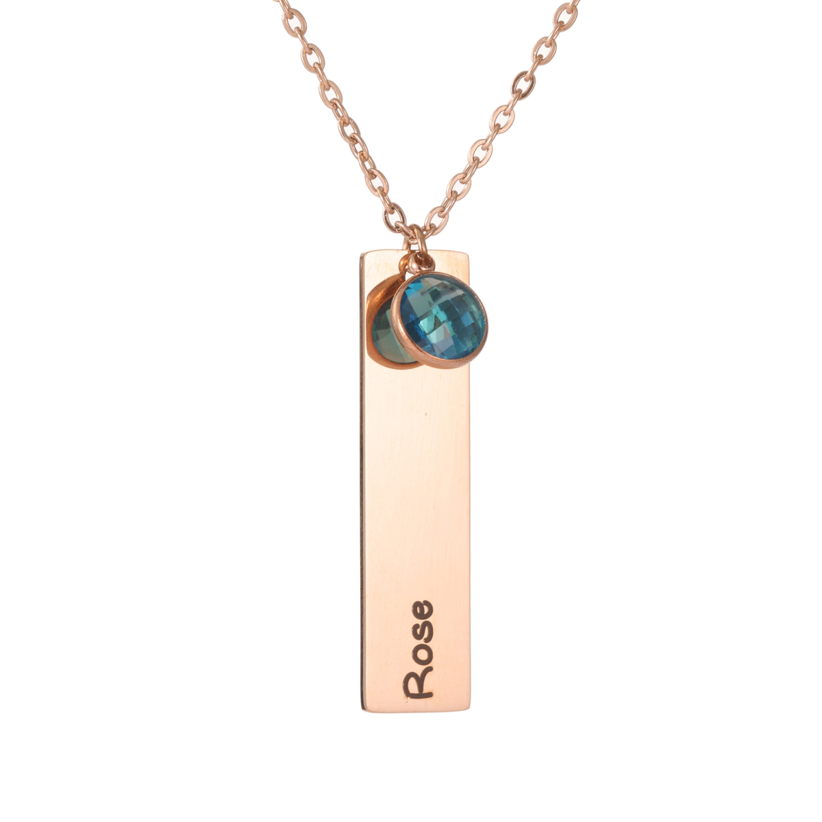 Name Bar & Birthstone Necklace