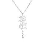 Personalized Rose Name Necklace