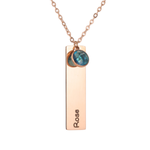 Kids Name Bar & Birthstone Necklace