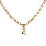 Gothic Letter Pendant Necklace