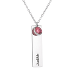 Kids Name Bar & Birthstone Necklace