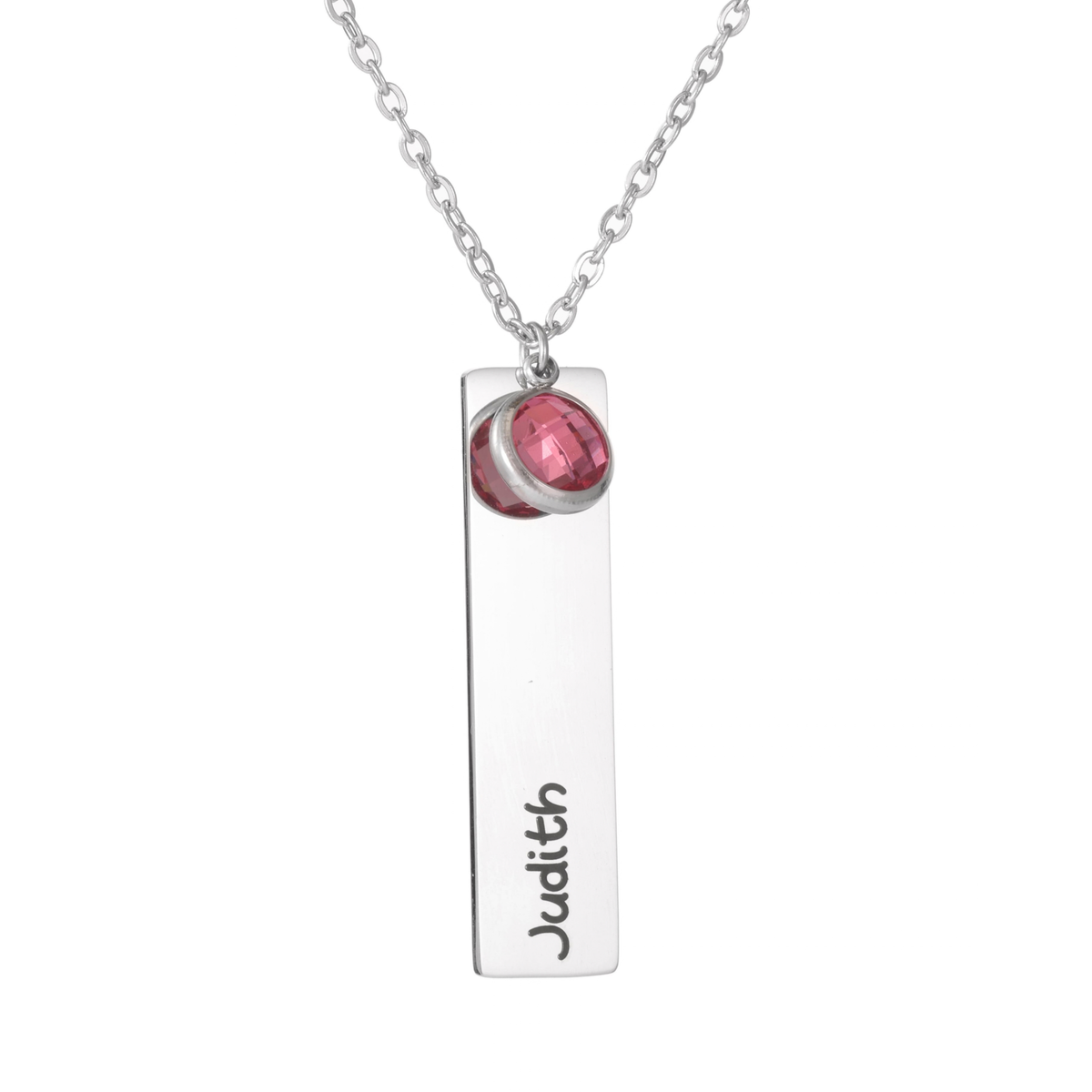 Kids Name Bar & Birthstone Necklace