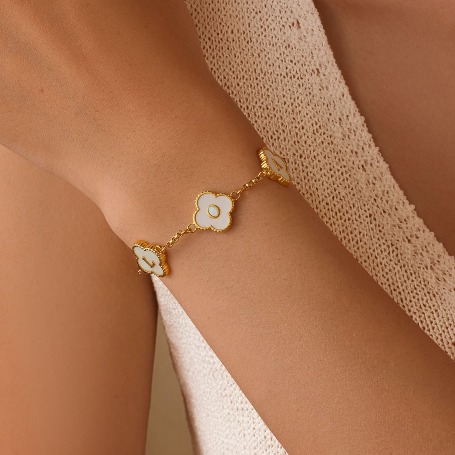 Clover Initial Bracelet
