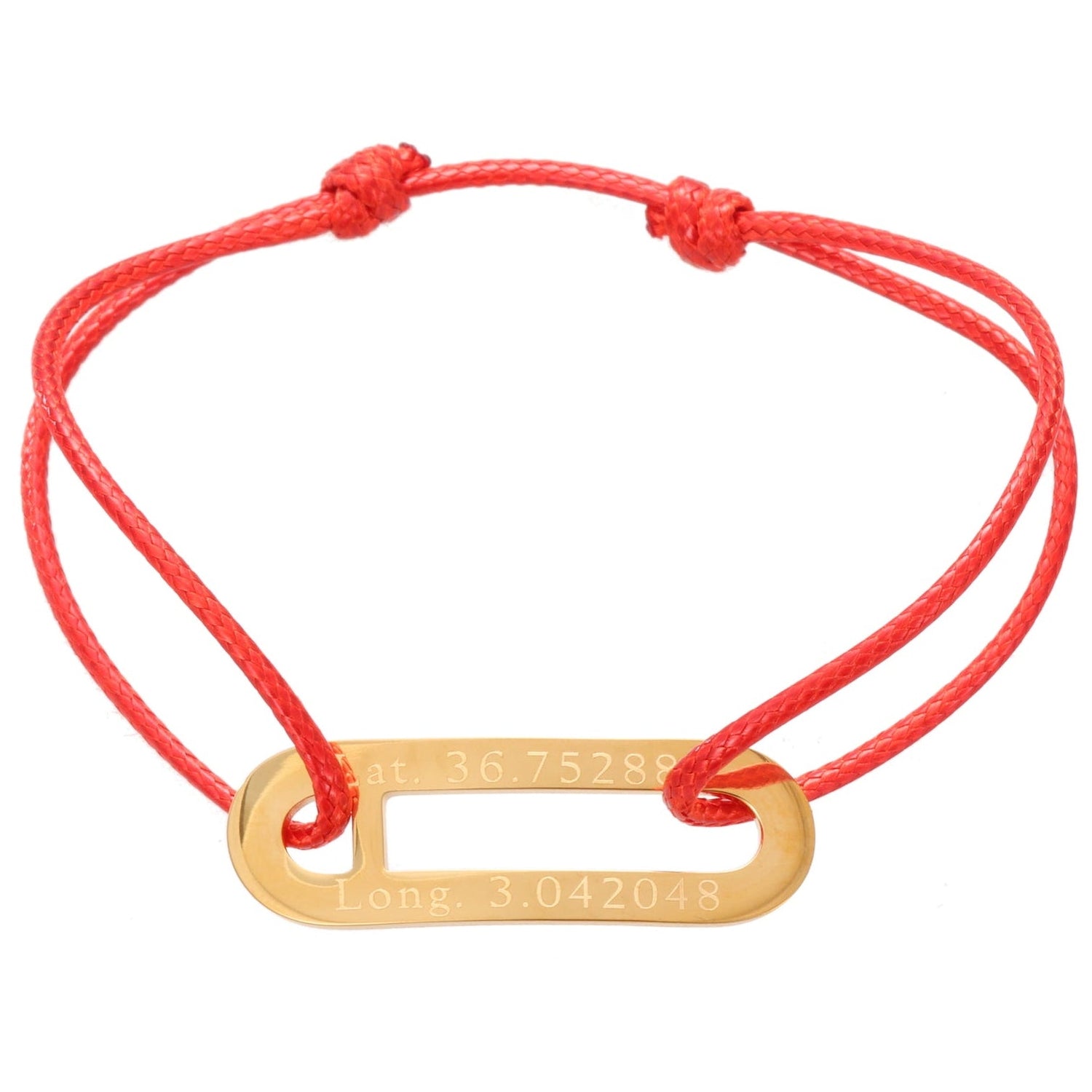 Personalized Coordinates Cord Bracelet