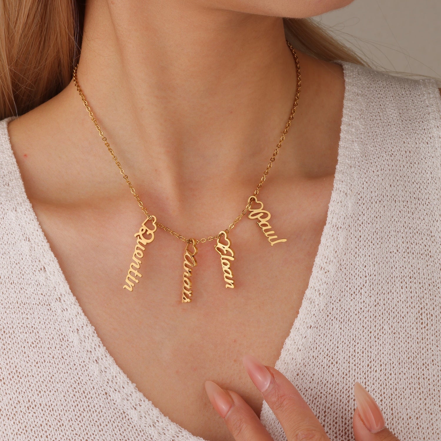 Multiple Name Dangle Personalized Necklace