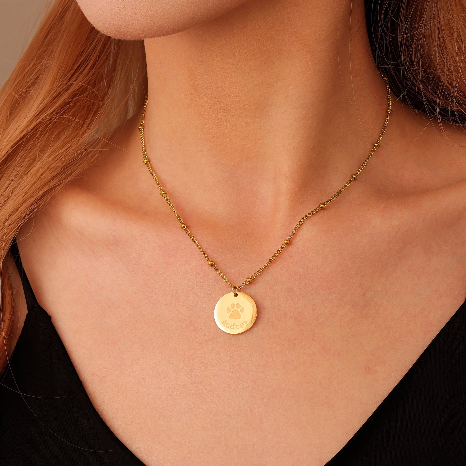 Collar personalizado con huella de pata