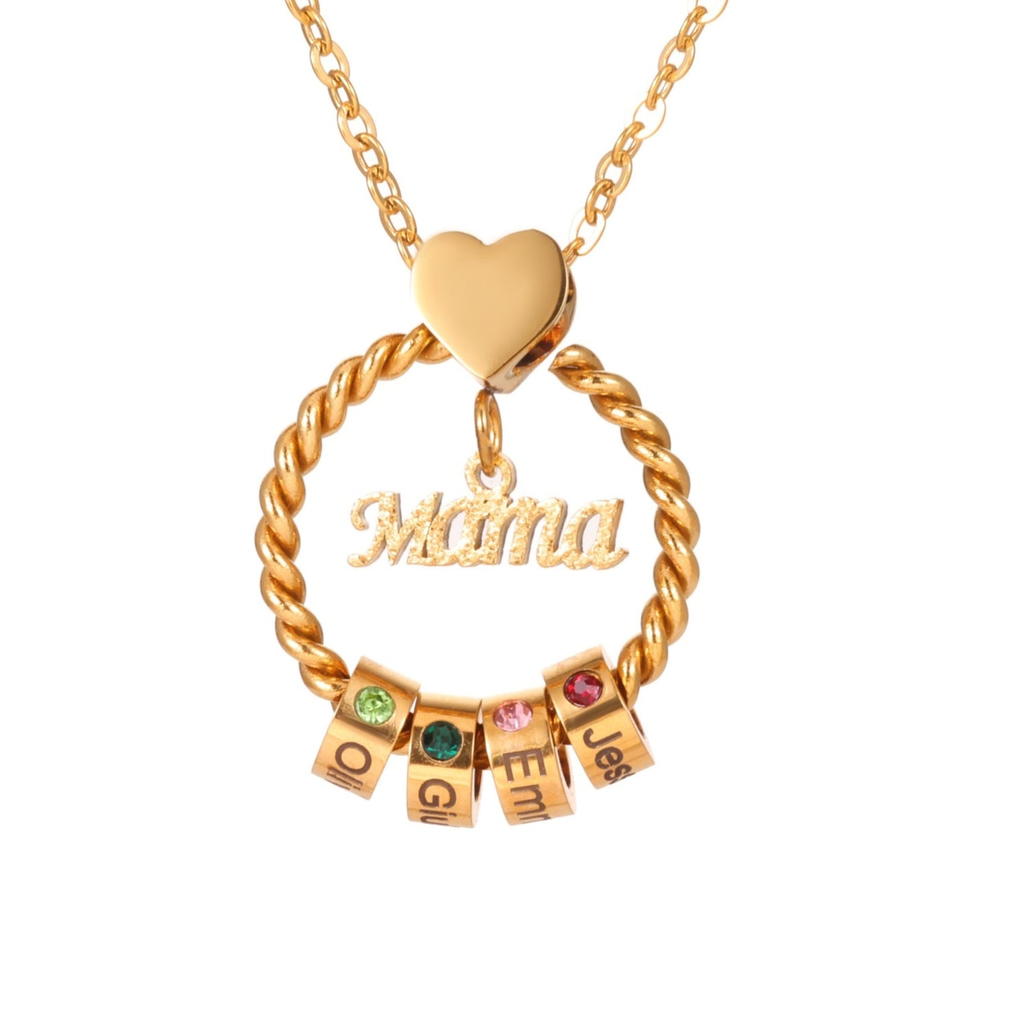 Mom’s Circle of Bonds Necklace with Birthstones