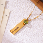 Name Bar & Birthstone Necklace