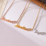 Double Heart Name Necklace