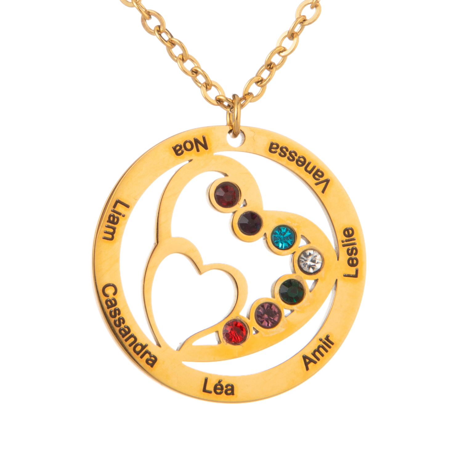 Custom Family Birthstone Necklace