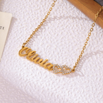 Kids Double Heart Name Necklace