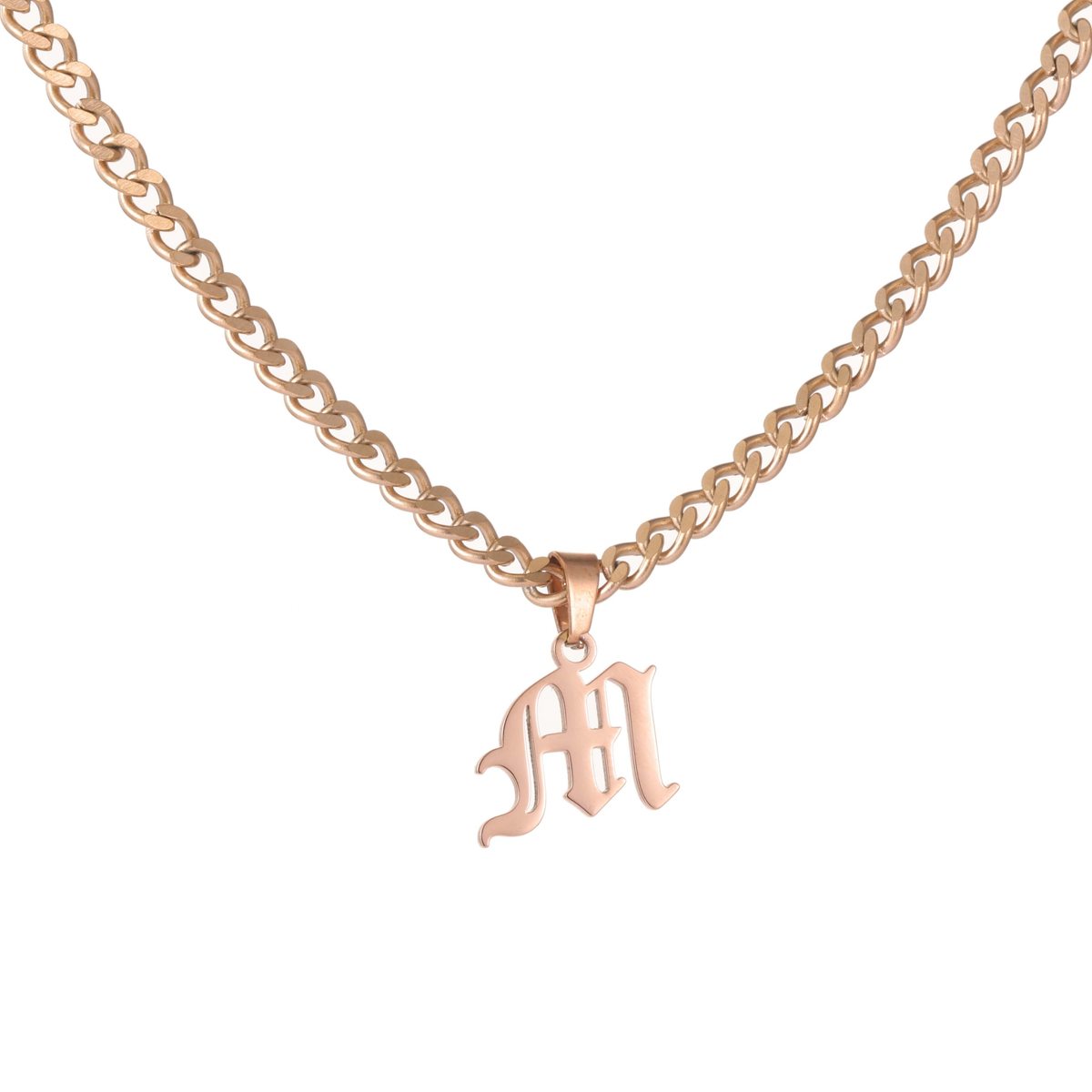 Kids Gothic Letter Pendant Necklace