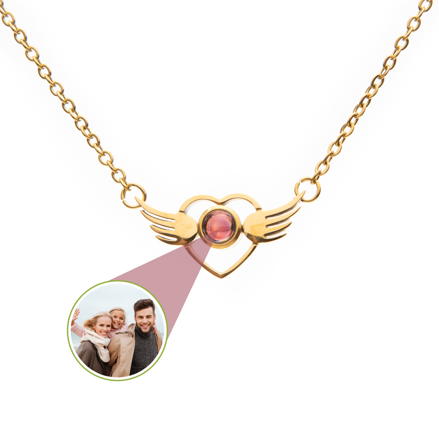 Mystery Projection Pendant – Winged Heart of Love