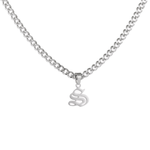 Gothic Letter Pendant Necklace