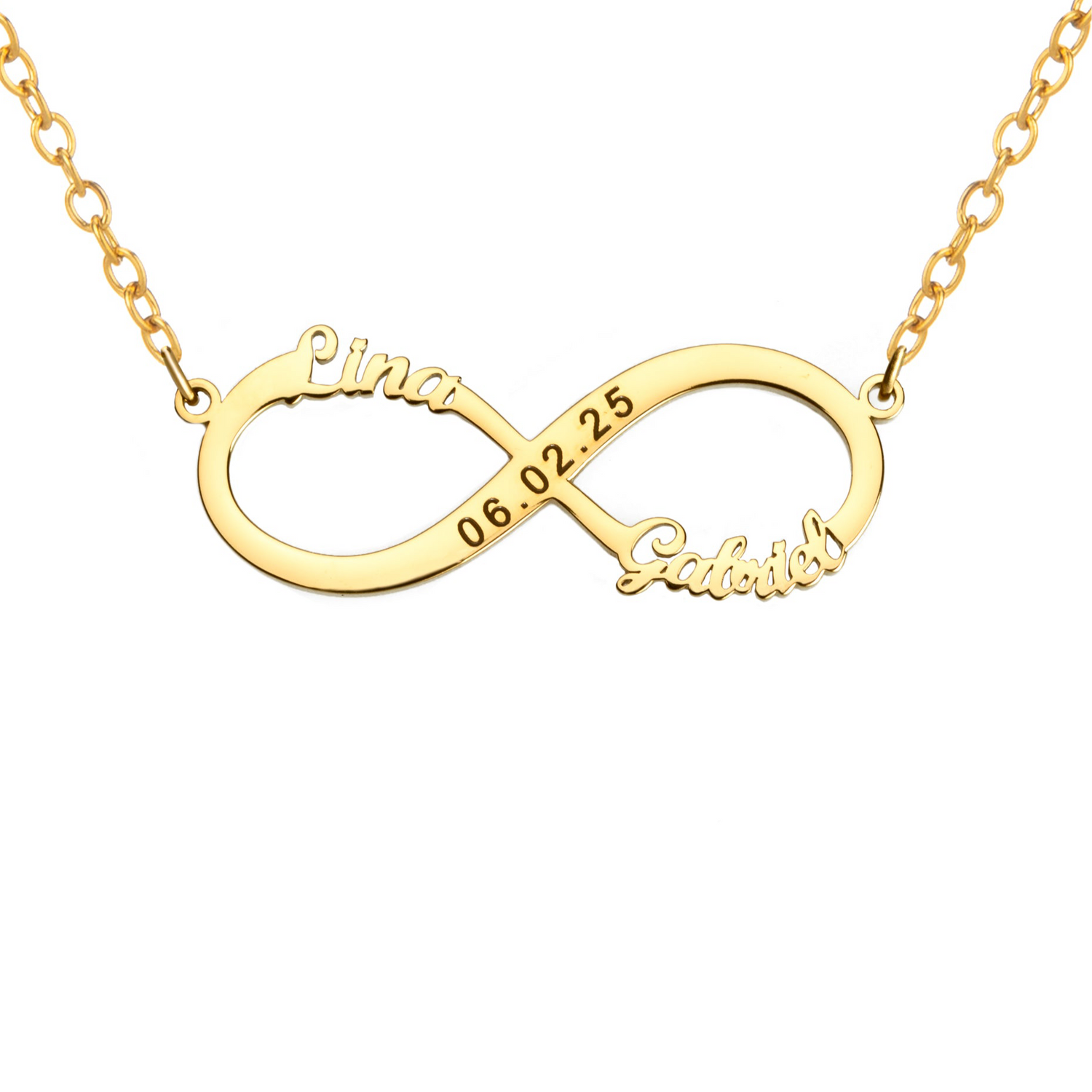 Custom Infinity Necklace with Three Engravings