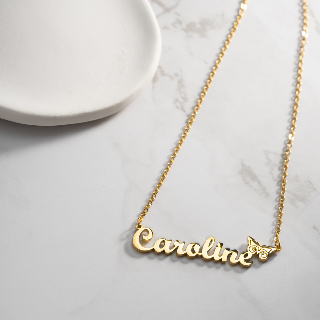 Teen Name Necklace with Butterfly