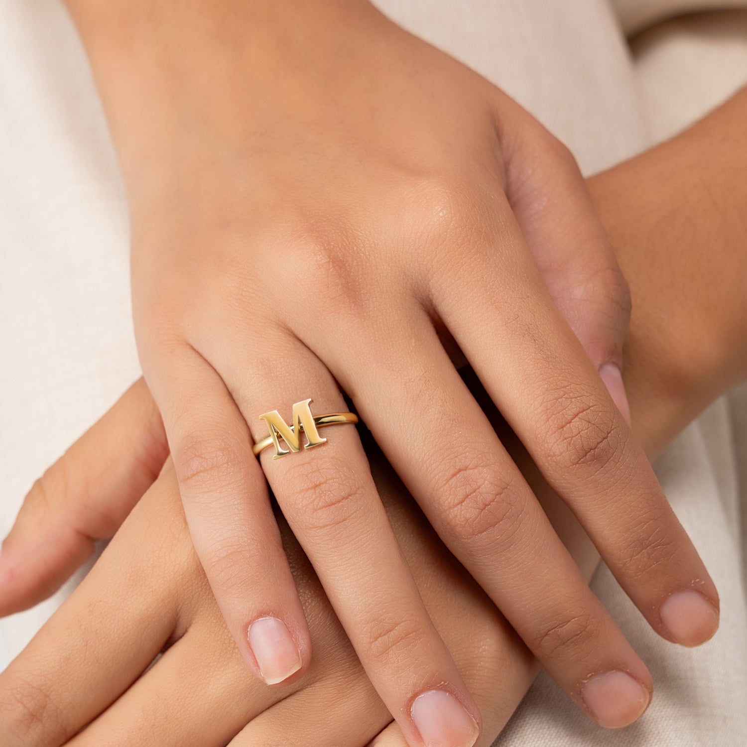 Personalized Stackable Initial Ring