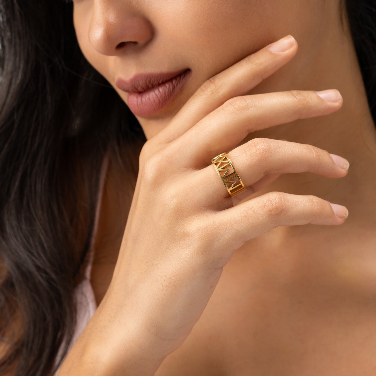 Personalized Roman Numeral Ring