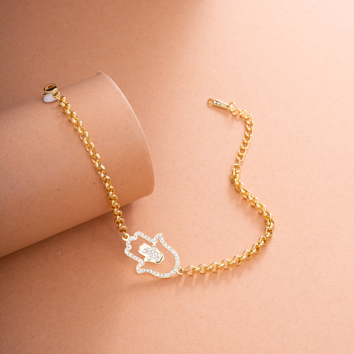 Hamsa Hand Bracelet/Anklet with Crystal